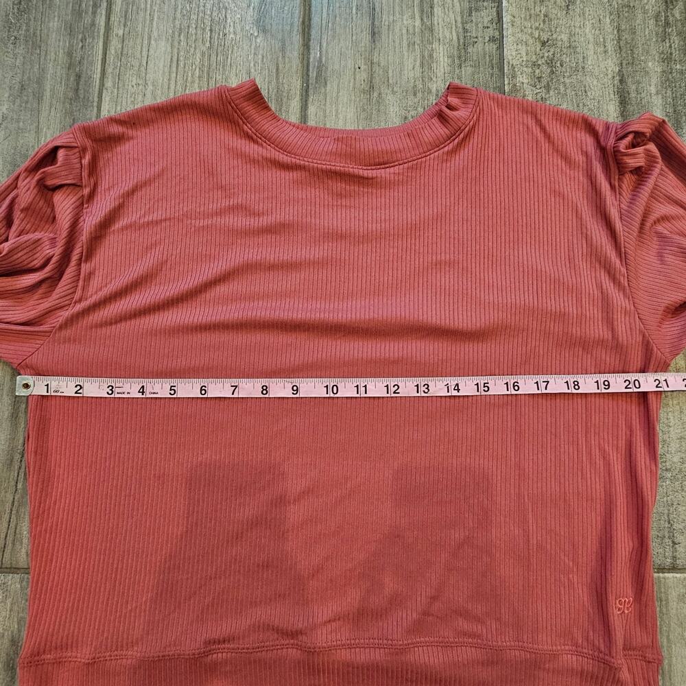 Albion Fit Serena Ribbed Top Size L Long Sleeve Crewneck Lounge Athleisure - Picture 2 of 10